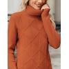 Zeagoo Women’s Turtleneck Sweater Fall Winter 2026 Long Sleeve Chunky Knitted Trendy Pullover Tops(Rust Red)