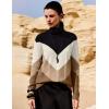 Zeagoo Women’s Turtleneck Sweater Fall Winter 2026 Long Sleeve Chunky Knitted Trendy Pullover Tops(V-brown)