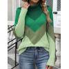 Zeagoo Women’s Turtleneck Sweater Fall Winter 2026 Long Sleeve Chunky Knitted Trendy Pullover Tops(V-green)