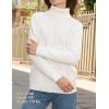 Zeagoo Women’s Turtleneck Sweater Fall Winter 2026 Long Sleeve Chunky Knitted Trendy Pullover Tops(White)