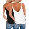 Zeagoo Womens V Neck Camisole Tank Top Strap Sleeveless T Shirt Casual Loose Vest Blouse – S-XXL(2 Pack-black and White)