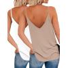 Zeagoo Womens V Neck Camisole Tank Top Strap Sleeveless T Shirt Casual Loose Vest Blouse – S-XXL(2 Pack-brown and White)