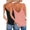 Zeagoo Womens V Neck Camisole Tank Top Strap Sleeveless T Shirt Casual Loose Vest Blouse – S-XXL(2 Pack-coral and Black)