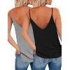 Zeagoo Womens V Neck Camisole Tank Top Strap Sleeveless T Shirt Casual Loose Vest Blouse – S-XXL(2 Pack-grey and Black)