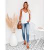 Zeagoo Womens V Neck Camisole Tank Top Strap Sleeveless T Shirt Casual Loose Vest Blouse – S-XXL(2 Pack-grey and White)