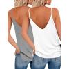 Zeagoo Womens V Neck Camisole Tank Top Strap Sleeveless T Shirt Casual Loose Vest Blouse – S-XXL(2 Pack-grey and White)