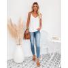 Zeagoo Womens V Neck Camisole Tank Top Strap Sleeveless T Shirt Casual Loose Vest Blouse – S-XXL(Aa-white)
