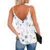 Zeagoo Womens V Neck Camisole Tank Top Strap Sleeveless T Shirt Casual Loose Vest Blouse – S-XXL(Blue Flower)