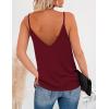 Zeagoo Womens V Neck Camisole Tank Top Strap Sleeveless T Shirt Casual Loose Vest Blouse – S-XXL(Dark Red)