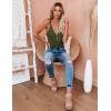 Zeagoo Womens V Neck Camisole Tank Top Strap Sleeveless T Shirt Casual Loose Vest Blouse – S-XXL(Deep Army Green)
