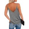 Zeagoo Womens V Neck Camisole Tank Top Strap Sleeveless T Shirt Casual Loose Vest Blouse – S-XXL(Deep Grey)