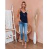 Zeagoo Womens V Neck Camisole Tank Top Strap Sleeveless T Shirt Casual Loose Vest Blouse – S-XXL(Navy Blue)