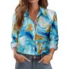 Zeagoo Button Down Shirts for Women Dressy Floral Printed Long Sleeve Blouse Business Casual Work Tops(Cx274)