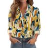 Zeagoo Button Down Shirts for Women Dressy Floral Printed Long Sleeve Blouse Business Casual Work Tops(Multicolor 579)