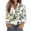 Zeagoo Button Down Shirts for Women Dressy Floral Printed Long Sleeve Blouse Business Casual Work Tops(Sp99)