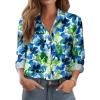 Zeagoo Button Down Shirts for Women Dressy Floral Printed Long Sleeve Blouse Business Casual Work Tops(Wf32)