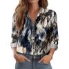 Zeagoo Button Down Shirts for Women Dressy Floral Printed Long Sleeve Blouse Business Casual Work Tops(Zr220)