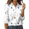 Zeagoo Womens Button Down Shirt Long Sleeve Blouse Business Work Tops Dressy Casual Floral Printed Outfits with Pocket(Bf112)