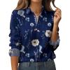Zeagoo Womens Button Down Shirt Long Sleeve Blouse Business Work Tops Dressy Casual Floral Printed Outfits with Pocket(Bf318)