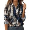Zeagoo Womens Button Down Shirt Long Sleeve Blouse Business Work Tops Dressy Casual Floral Printed Outfits with Pocket(C-zr220)