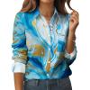 Zeagoo Womens Button Down Shirt Long Sleeve Blouse Business Work Tops Dressy Casual Floral Printed Outfits with Pocket(D-cx274)