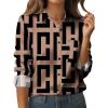 Zeagoo Womens Button Down Shirt Long Sleeve Blouse Business Work Tops Dressy Casual Floral Printed Outfits with Pocket(Jh308)