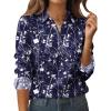 Zeagoo Womens Button Down Shirt Long Sleeve Blouse Business Work Tops Dressy Casual Floral Printed Outfits with Pocket(Sf180)