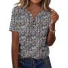 Zeagoo Womens Summer Tops Casual Short Sleeve V Neck Shirts Business Dressy Work Blouses(Floral Multi)