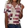 Zeagoo Womens Summer Tops Casual Short Sleeve V Neck Shirts Business Dressy Work Blouses(Multicolor 509)