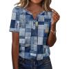 Zeagoo Womens Summer Tops Casual Short Sleeve V Neck Shirts Business Dressy Work Blouses(Multicolor 510)