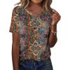 Zeagoo Womens Summer Tops Casual Short Sleeve V Neck Shirts Business Dressy Work Blouses(Multicolor 721)