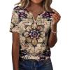Zeagoo Womens Summer Tops Casual Short Sleeve V Neck Shirts Business Dressy Work Blouses(Multicolor 857)