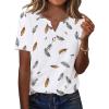 Zeagoo Womens Summer Tops Casual Short Sleeve V Neck Shirts Business Dressy Work Blouses(Print 170)