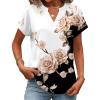 Zeagoo Womens Tops Short Sleeve Summer V Neck Shirts Work Blouses Business Outfits Fashion Clothing(Floral Black)