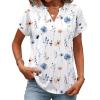 Zeagoo Womens Tops Short Sleeve Summer V Neck Shirts Work Blouses Business Outfits Fashion Clothing(Floral White)