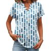 Zeagoo Womens Tops Short Sleeve Summer V Neck Shirts Work Blouses Business Outfits Fashion Clothing(Striped 329)