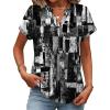 Zeagoo Womens Tops Short Sleeve Summer V Neck Shirts Work Blouses Business Outfits Fashion Clothing(Striped 332)