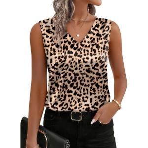Zeagoo Women’s Silk Satin Tank Tops V Neck Casual Camisoles Sleeveless Business Work Blouses Dressy Summer Shirts(P-an550)