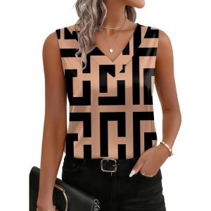 Zeagoo Women’s Silk Satin Tank Tops V Neck Casual Camisoles Sleeveless Business Work Blouses Dressy Summer Shirts(P-jh308)