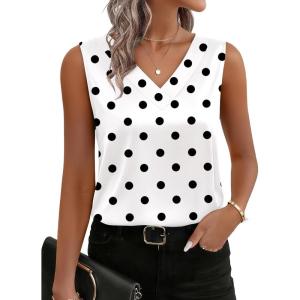 Zeagoo Women’s Silk Satin Tank Tops V Neck Casual Camisoles Sleeveless Business Work Blouses Dressy Summer Shirts(P-jh592)