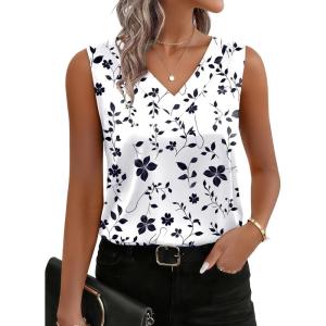 Zeagoo Women’s Silk Satin Tank Tops V Neck Casual Camisoles Sleeveless Business Work Blouses Dressy Summer Shirts(P-sf291)