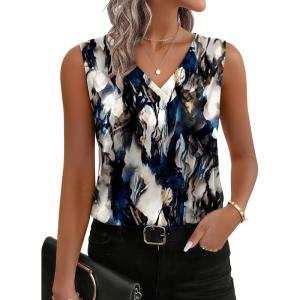 Zeagoo Women’s Silk Satin Tank Tops V Neck Casual Camisoles Sleeveless Business Work Blouses Dressy Summer Shirts(P-zr220)
