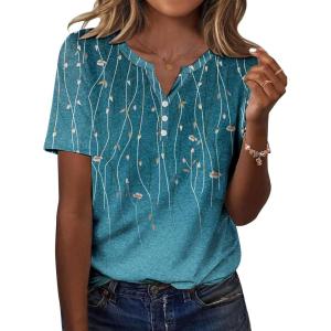 Zeagoo Womens Summer Tops Casual Short Sleeve V Neck Shirts Business Dressy Work Blouses(Leaf Green)