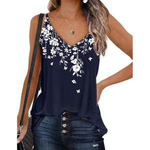 Zeagoo Womens V Neck Camisole Tank Top Strap Sleeveless T Shirt Casual Loose Vest Blouse – S-XXL(Sf103)