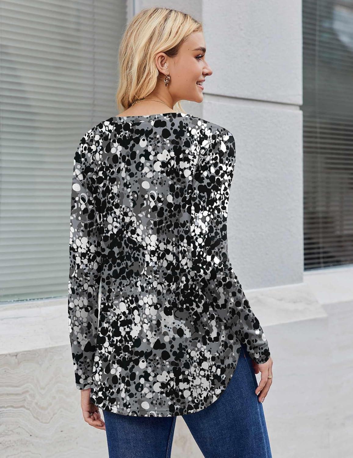 imageZeagoo Long Sleeve Tops for Women V Neck Shirt Loose Fall Tunic Tops Dressy Casual Work Blouse 2026Cx273