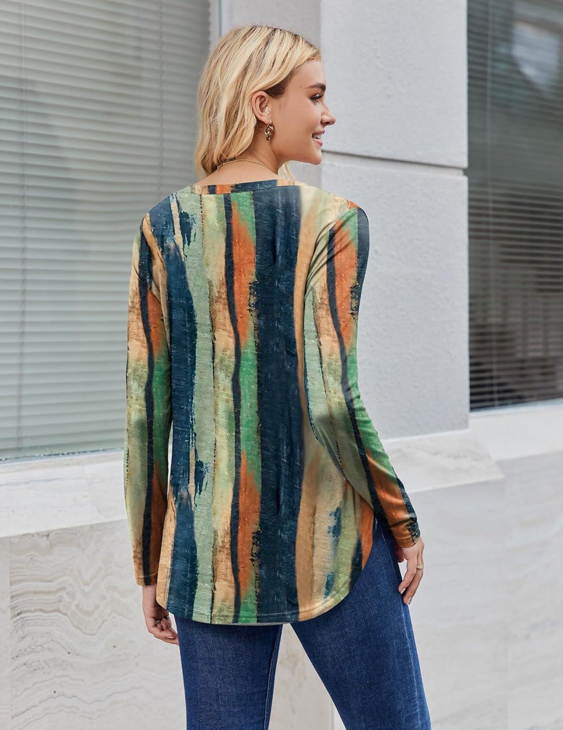 imageZeagoo Long Sleeve Tops for Women V Neck Shirt Loose Fall Tunic Tops Dressy Casual Work Blouse 2026Cx289