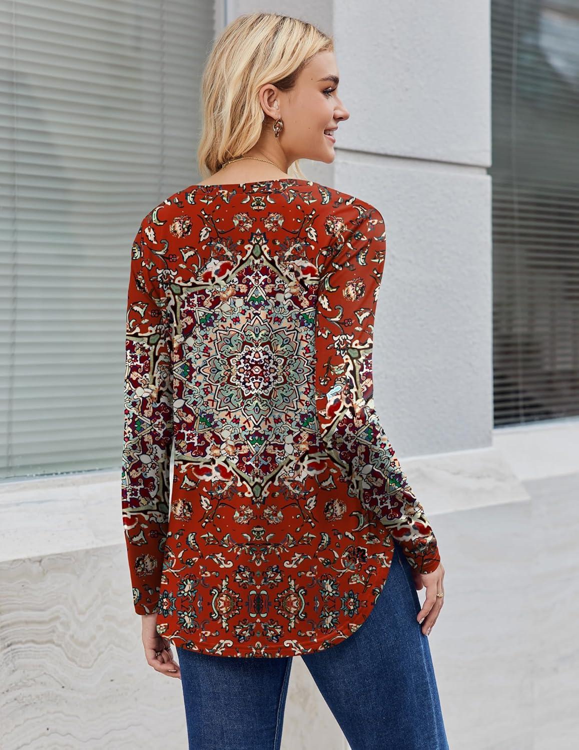 imageZeagoo Long Sleeve Tops for Women V Neck Shirt Loose Fall Tunic Tops Dressy Casual Work Blouse 2026Mz735
