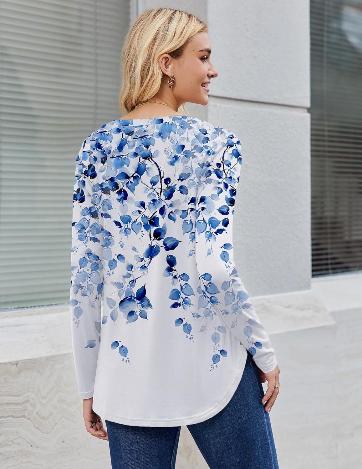 imageZeagoo Long Sleeve Tops for Women V Neck Shirt Loose Fall Tunic Tops Dressy Casual Work Blouse 2026Wf41