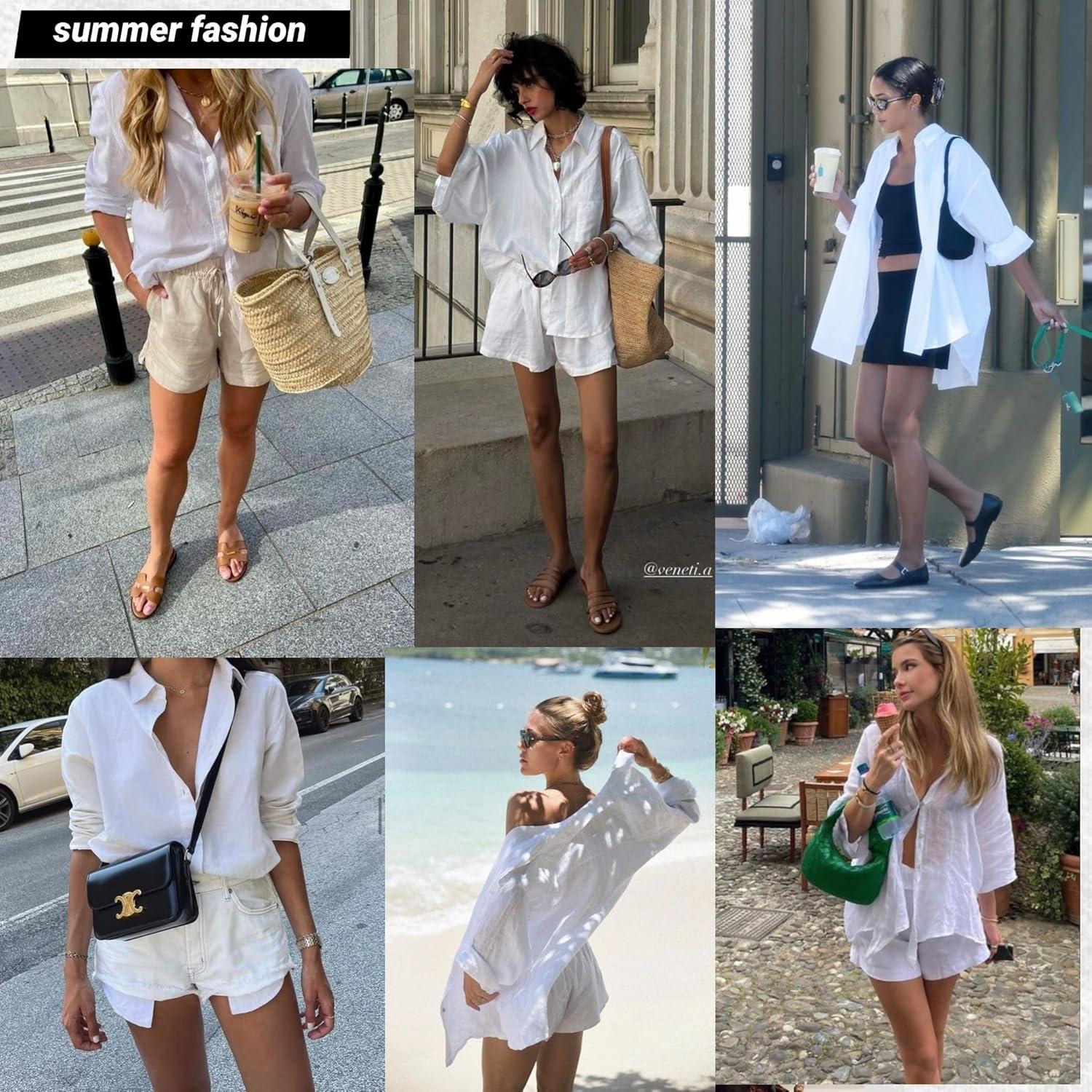 imageZeagoo Womens Button Down Shirts Long Sleeve Cotton Gauze Tops Casual Collared Blouses Loose FitAawhite
