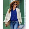 ZEAGOO Button Down Shirt for Women Long Sleeve Blouses Floral Printed Tops Business Casual Work Outfits S-XXL(C-royal Blue-stain Shield)